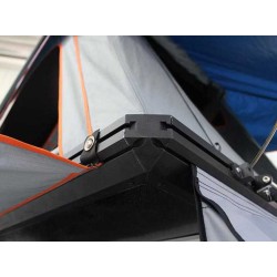 Tente de toit rigide en aluminium gris/orange