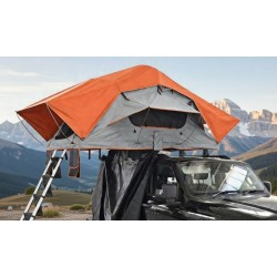 Tente de toit déployante, toit souple et imperméable.